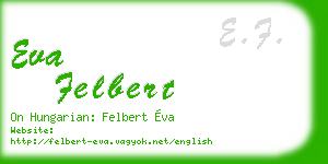 eva felbert business card