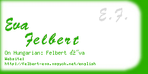 eva felbert business card